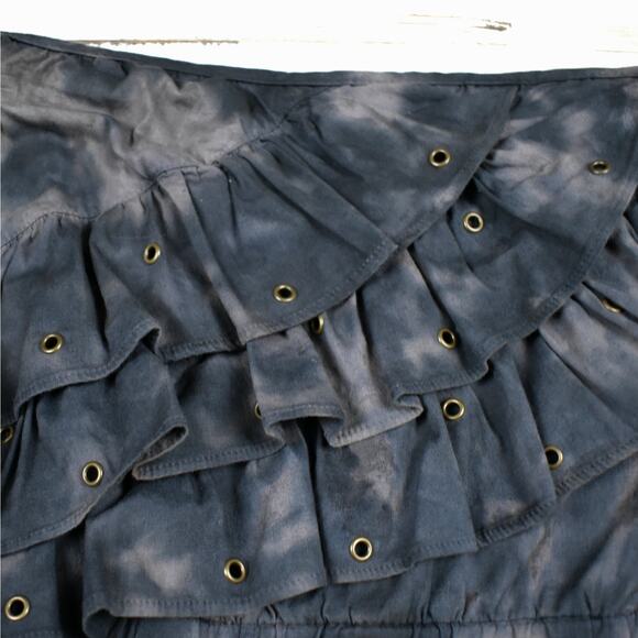 Y2K vintage strapless dark gray tie dye grunge mini dress Junior's Large biker - Picture 3 of 5